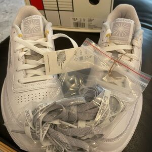 Reebok Classic White and Gray Shoes